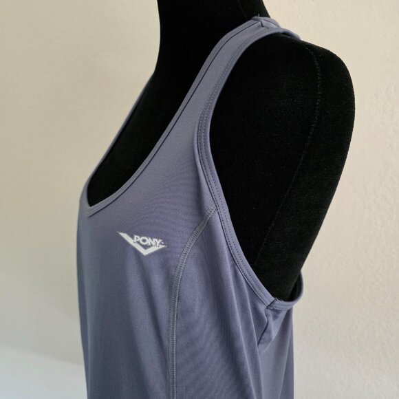 PONY Racer Back Tank Top Size Large Athletic Wear Activewear Workout Gray - Picture 5 of 8